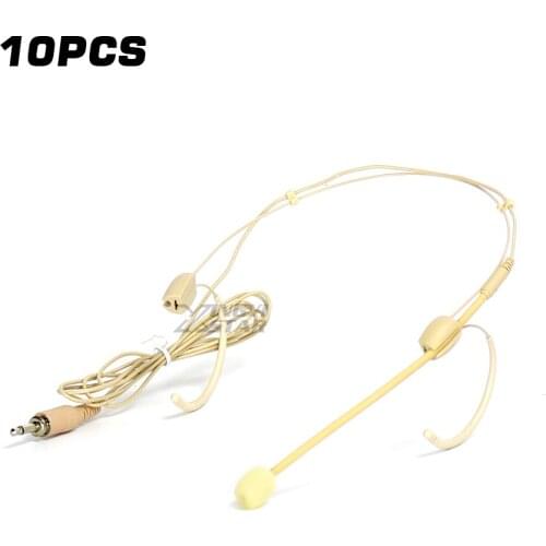 10pcs 3.5mm Screw Wired Earhook Mic Headset Microphone Condenser Headworn Microphones For Wireless Transmitter Karaoke Mixer DJ