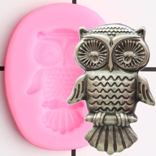 3D Owl Silicone Molds Christmas Cupcake Topper Fondant Mold DIY Cake Decorating Tools Candy Clay Chocolate Gumpaste Mould