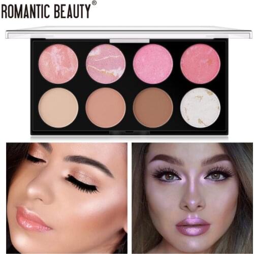 8 Color Highlight Powder Facial Bronzers Palette Makeup Glow Face Contour Shimmer Powder Illuminator Highlight Cosmetics TSLM2