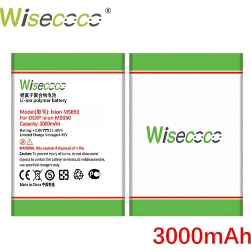 WISECOCO 3000mAh Ixion MS 650 Battery For DEXP Ixion MS650 Phone In Stock High Quality +Tracking Number