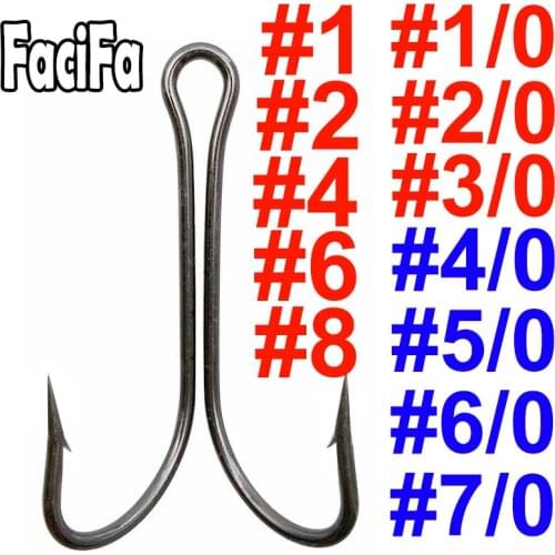 20 pcs Double Fishing Hook Fly Tying Double Hook for Jig Bass Fishing Fishhook Size 1 2 4 6 8 1/0 2/0 3/0 4/0 5/0