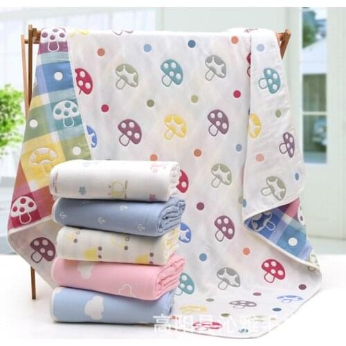 100%Cotton breathable Baby thin Quilt Newborn Comforter Baby Six-layer Gauze Bath Towel For Children Baby Blankets（80x80)