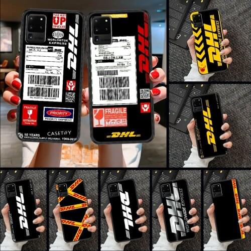 DHL Express Phone case For Samsung Galaxy Note 4 8 9 10 20 S8 S9 S10 S10E S20 Plus UITRA Ultra black silicone cell cover