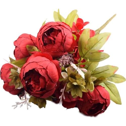 1Pc European Artificial Peony Fake Flower Home Wedding Party Festival Decor Artificial Decorations Festive & Party Supplies