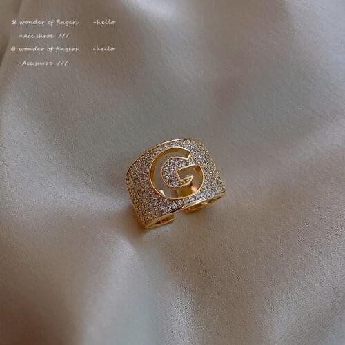 2021 New Classic G Letter Gold Rings For Woman Korean Fashion Jewelry Neo Gothic Wedding Girls Sexy Finger Set Accessories