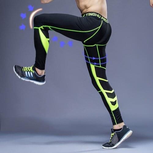 Compression Tight Leggings Men Running Sports Male Gym Jogging Pants Mens Quick Dry Workout Training Yoga Bottoms Trouser