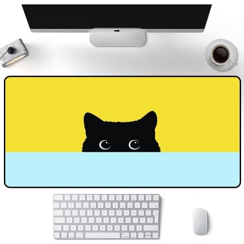 Cute Mouse Pad Cat Computer Desk Decor Table Keyboards Accessories Mouse Pads Office Carpet Rubber Mat Mouse Mats Xxl Deskpad