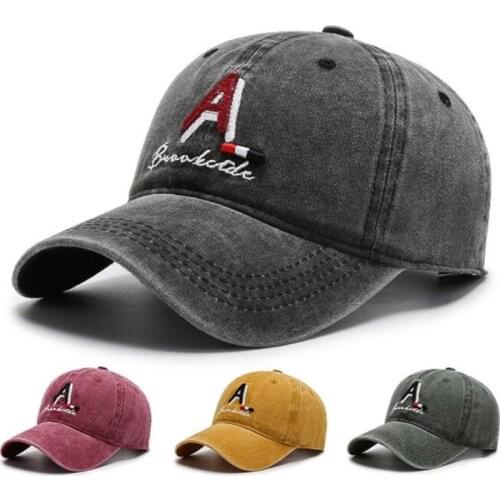 Trendy Letters Embroidered Baseball Caps Washed Cotton Hats Unisex Adjustable Cotton Trucker Caps Men Women Golf Cap Outdoor