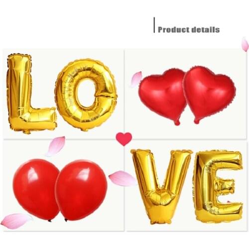 Golden LOVE Fashion Wedding Balloon LOVE Balloons For Wedding Birthday Party Decorations Adult Kids Air Balloon