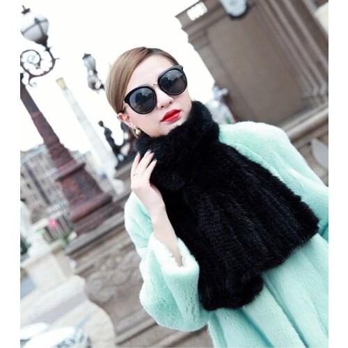 Natural Real mink fur knitted fur scarf autumn and winter male womens general luxury thickening fish tail
