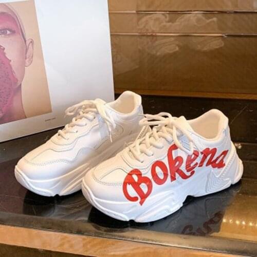 Women New 2021 Sneaker Dad Shoes Sports 4cm Heels Breathable Warm Printed Chunky Stylish Soft Size 41 Trainers F1107