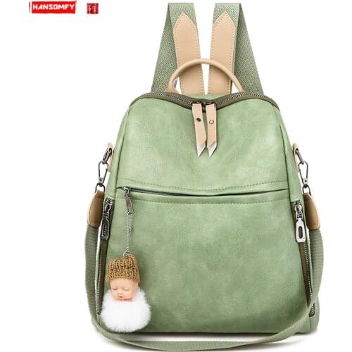 2020 New PU Leather Women Backpack Korean Fashion Anti-theft Multifunctional Shoulder Bag Female School Backpacks Travel Bags