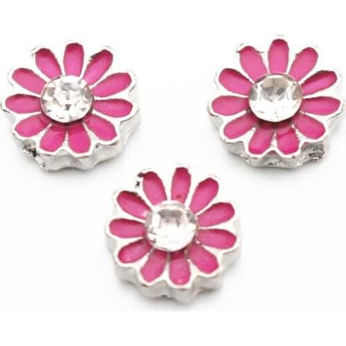 New Arrival 10pcs/lot Silver Crystal Chrysanthemum crystal floating charms charms living glass memory lockets diy jewelry