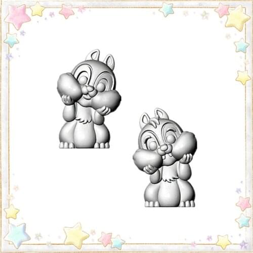 Mistletoe 925 Sterling Silver Cartoon Chipmunk Bunny Charm Bead European Jewelry