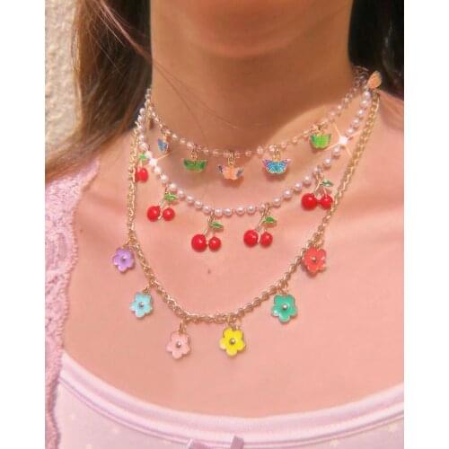 Colorized Butterfly Necklace European and American Retro Homemade Lisa Celebrity Inspired 90S Cool Girl Butterfly Necklace