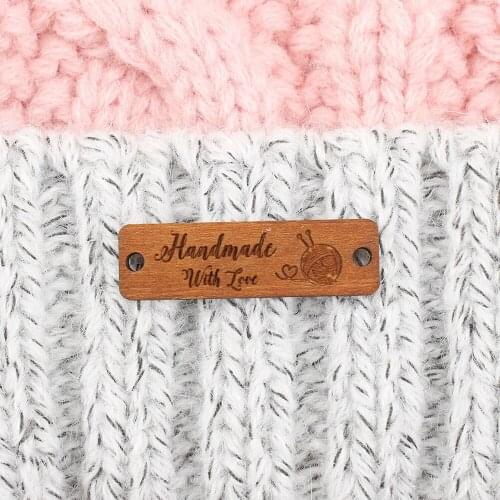 Custom Labels,Personalized Tags, Tags, With Love, Wooden labels, personalized tags, knit labels, Custom Name, Handmade (WD1421