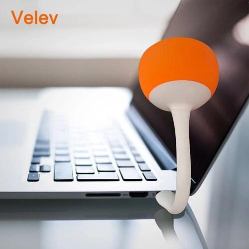 Velev Portable USB Speaker Play Music HIFI Subwoofer Full-range Speakers TPU Bending Loudspeaker for Computer Laptop