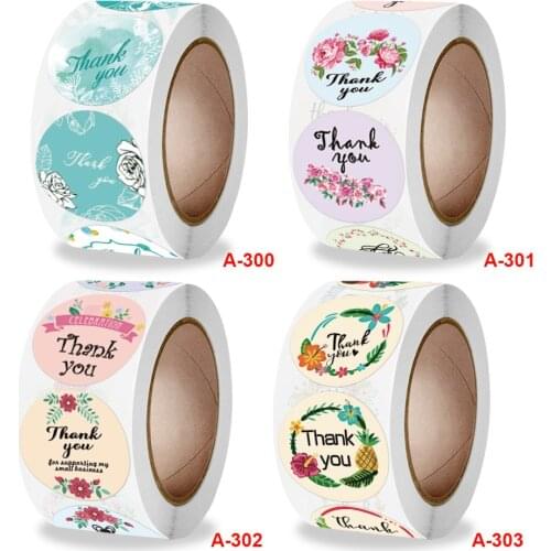 Roll thank you sticker flower sticker envelope seal thank you sticker