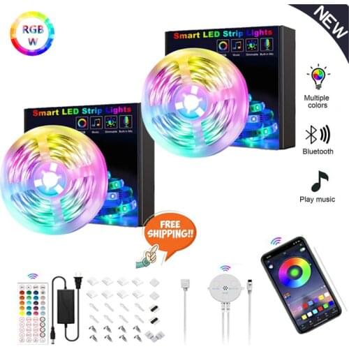 LED Lights StripS Controller APP Control RGB 5050 DC12V 5/10/15/20M Flexible Lamp Tape Diode TV Background Lighting Decoration