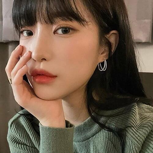 Todorova New Korean OL Geometric Twist Circle Hoop Earrings Minimalist Earrings For Women Girls Piercing Earing Jewelry Gift