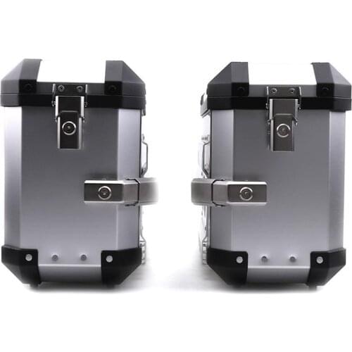 36L 46L Universal Motorcycle Saddlebags Storage Trunk Side Luggage Cases Key Lock Tool Box Toolbox Saddle Bag Aluminum Accessory