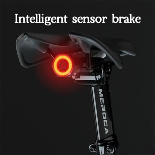 Bike Tail Light Mountain Bicycle Smart Brake Sensor Lamp Waterproof Rear Lighting 7 Lighting Modes Bicycle Flashing Taillight