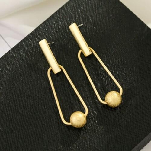 Vintage Big Metal Drop Dangle Earrings For Women Geometric Wedding Party Jewelry Gold Large Statement Earrings
