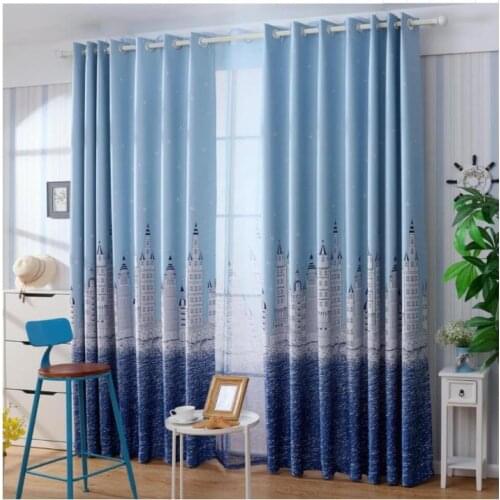 Fresh flower curtains Blackout curtain Blackout curtain fabric modern living room bedroom window curtains thickened custom