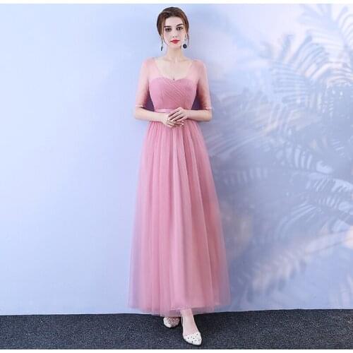 Bridesmaid Dresses Burgundy Elegant Long Formal sister Wedding Bandage Bridesmaid Dresses for women Vestido Dresses prom Guest