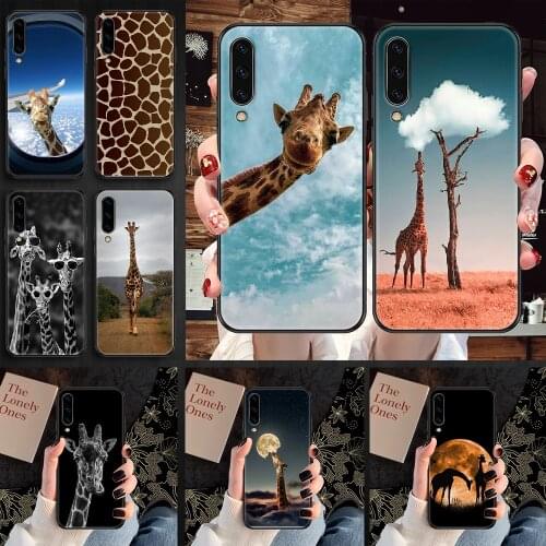 Giraffes Cute Animal Phone case For Samsung Galaxy A 3 5 7 8 10 20 21 30 40 50 51 70 71 E S 2016 2018 4G black soft coque