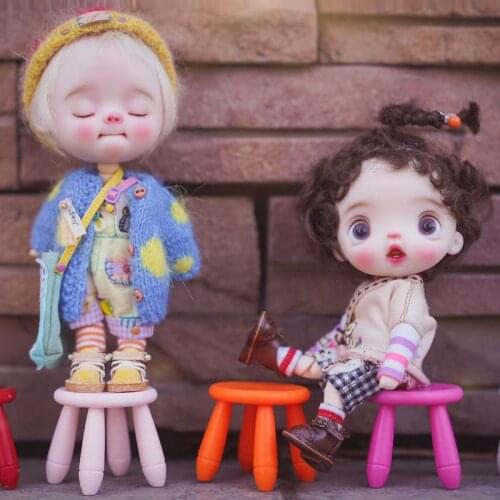 1:12 Dollhouse Furniture Miniature Simulation Stool OB11 Mini Plastic Stool Chair Model for 1/12bjd Doll Accessories