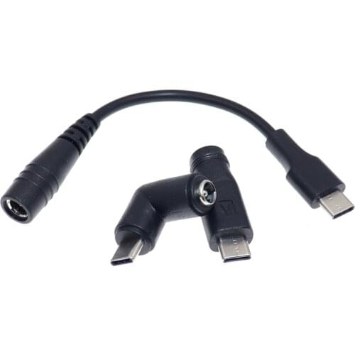 1pcs 90/180 degree DC Power Adapter Converter Type-C USB Male to 5.5x2.1mm Female Jack Connector for Laptop Notebook Computer PC