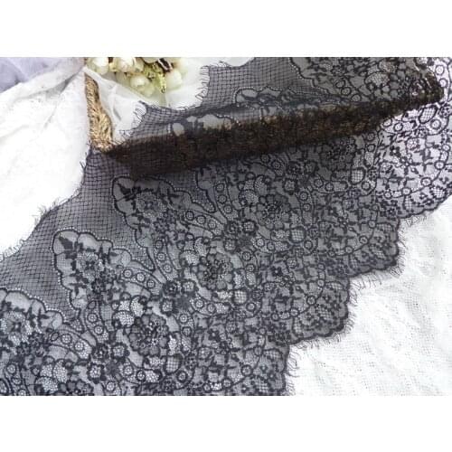 3 Yards White Black Lace Fabric Nice Flower Venice Lace Trim African Guipure Lace Fabric Eyelash Handmade Wedding Dress