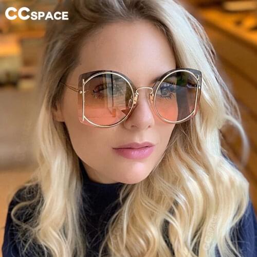 47048 Frameless Personality Luxury Sunglasses Men Women Fashion Shades UV400 Vintage Glasses