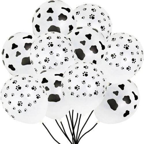 5/10Pcs 12inch Milk Cows Dog Paw Print Latex Balloons Kids Birthday Party Decoration Animal Balloon Baby Shower Air Balls Globos