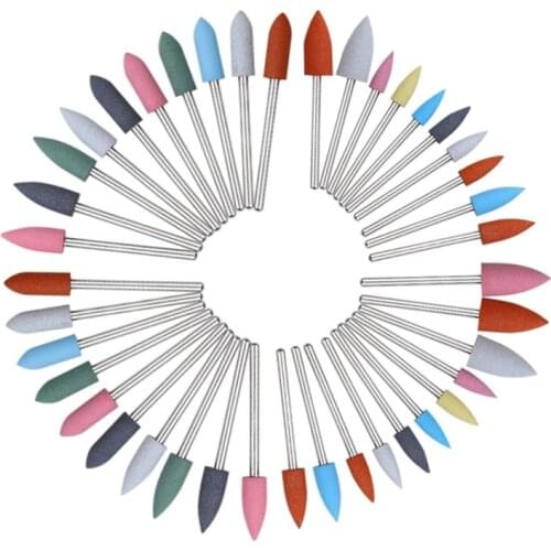 6pcs Silicone Nail Drill Bits Electric Manicure Drills Rotary Mills Cutter Cuticle Polishing Tools Nail Salon Accessories