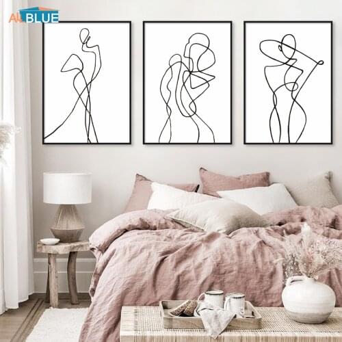 Abstract Sexy Woman Body Line Canvas Poster Nordic Decoration Picture Wall Art Print Painting Minimalist Scandinavian Home Decor