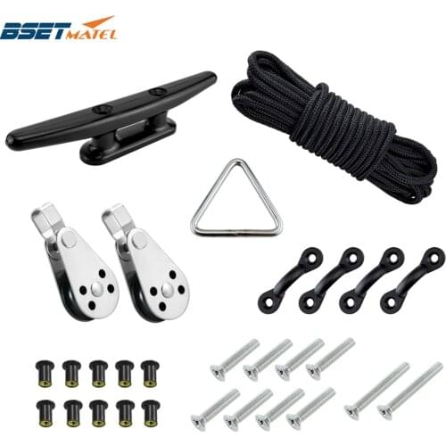 30ft Rope Water Sports Kayak Accessories Canoe Anchor Trolley Kits System Pulleys Cleats Pad Eyes Well Nuts Screws Boats Deck