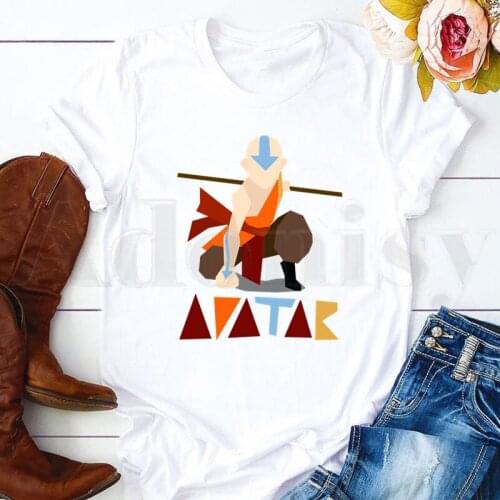 Avatar The Last Airbender Aang And Appa Anime T Shirts Womens T-shirt Short Sleeve Female Tops Tees Harajuku Vogue Vintage