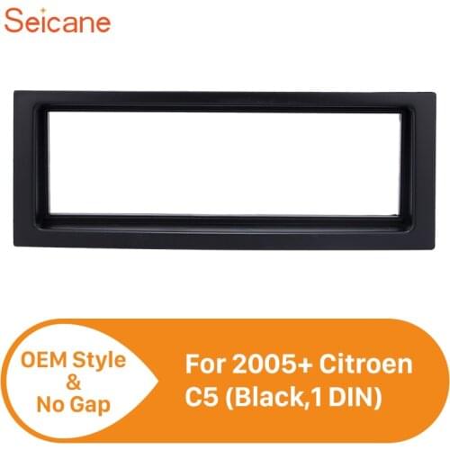 Seicane 182*53mm 1 DIN Car Radio Panel Frame Dash installation Trim Bezel refitting Kit for 2005+ Citroen C5 OEM No Gap