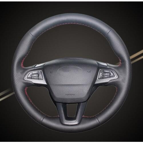 Car Braid On The Steering Wheel Cover for Ford Focus 3 2015-2018 Kuga 2016-2019 Escape C-MAX Ecosport 2018-2019 DIY Auto Covers