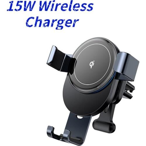 15W Car Phone Holder Wireless Charger 15W Qi Fast Charging Car Mount for IPhone 12 11 Pro Max Xiaomi Huawei Samsung S9 S10