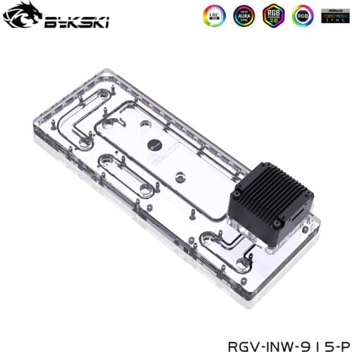 Bykski Waterway Board ,Water Tank For INWIN 915 Computer Case ,Reservoir ,5V 3PIN ,12V 4PIN LED ,Acrylic, RGV-INW-915-P