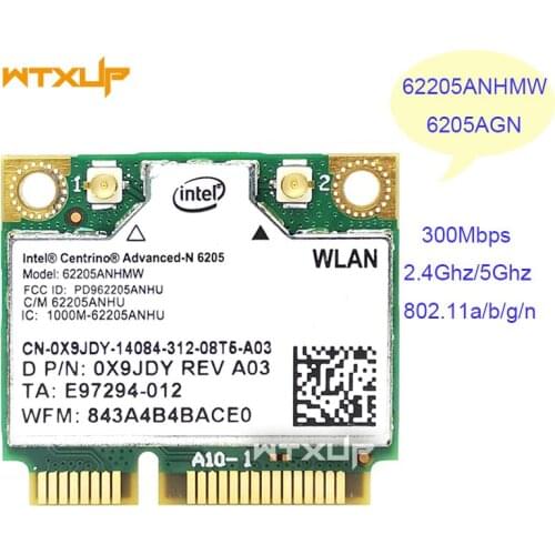 Dual Band Wireless-N 6205 6205AN 62205ANHMW 300Mbps Wireless wifi Card Mini PCI-E pcie WiFi Adapter