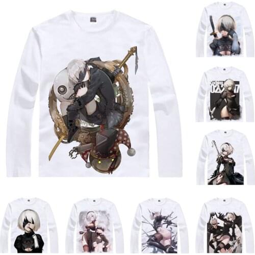 Coolprint Anime Shirt Nier Automata NieR T-Shirts Multi-style Long Sleeve Main Character 2B YoRHa 9S Cosplay Motivs Shirts