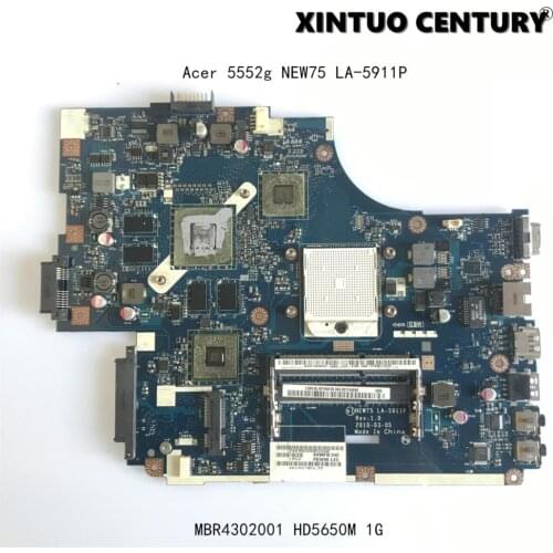 MBR4302001 FOR ACER ASPIRE 5552 5552G Laptop Motherboard NEW75 LA-5911P mainboard 5650M/1GB DDR3 MainBoard 100% Tested working