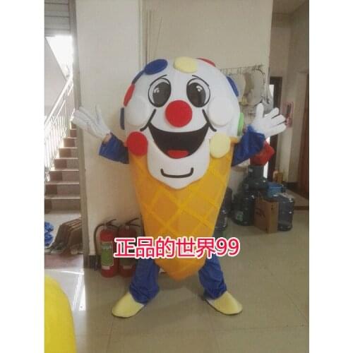 Sweet Ice Cream Cone cartoon Mascot Costume Fancy Dress Adult SIZE Suit Christmas Hanukkah Cosplay for Halloween party event