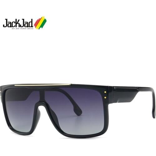 JackJad 2020 Fashion Modern Cool Oversize Shield Style Mask Sunglasses Men Rivets Vintage Brand Design Sun Glasses Oculos De Sol