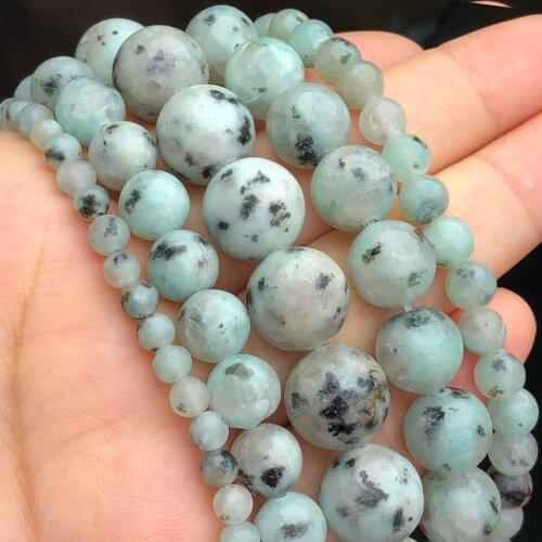 Natural Stone Blue Tianshan Spot Stone Jaspers Beaded Round Loose Beads For Jewelry Making Diy Bracelet Necklace 4 6 8 10 12mm