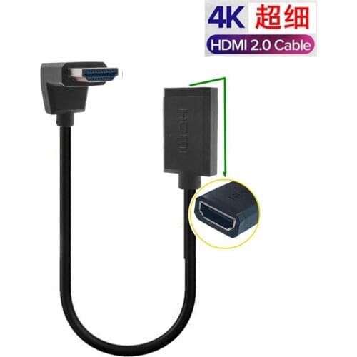 OD 3,0mm Super Soft HDMI-kompatibel 2,0 männlichen zu HDMI Weibliche Dünne Kabel 2k 4k hd @ 60hz Licht-gewicht Tragbare 0,3 M 0